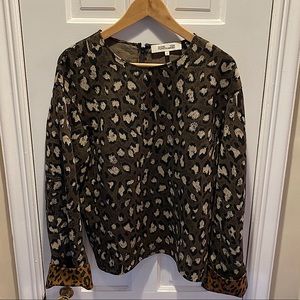 DVF leopard print long sleeve thick pullover